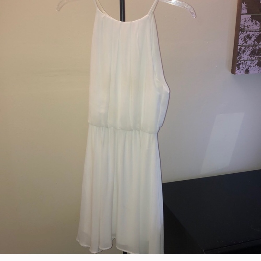 White halter top dress